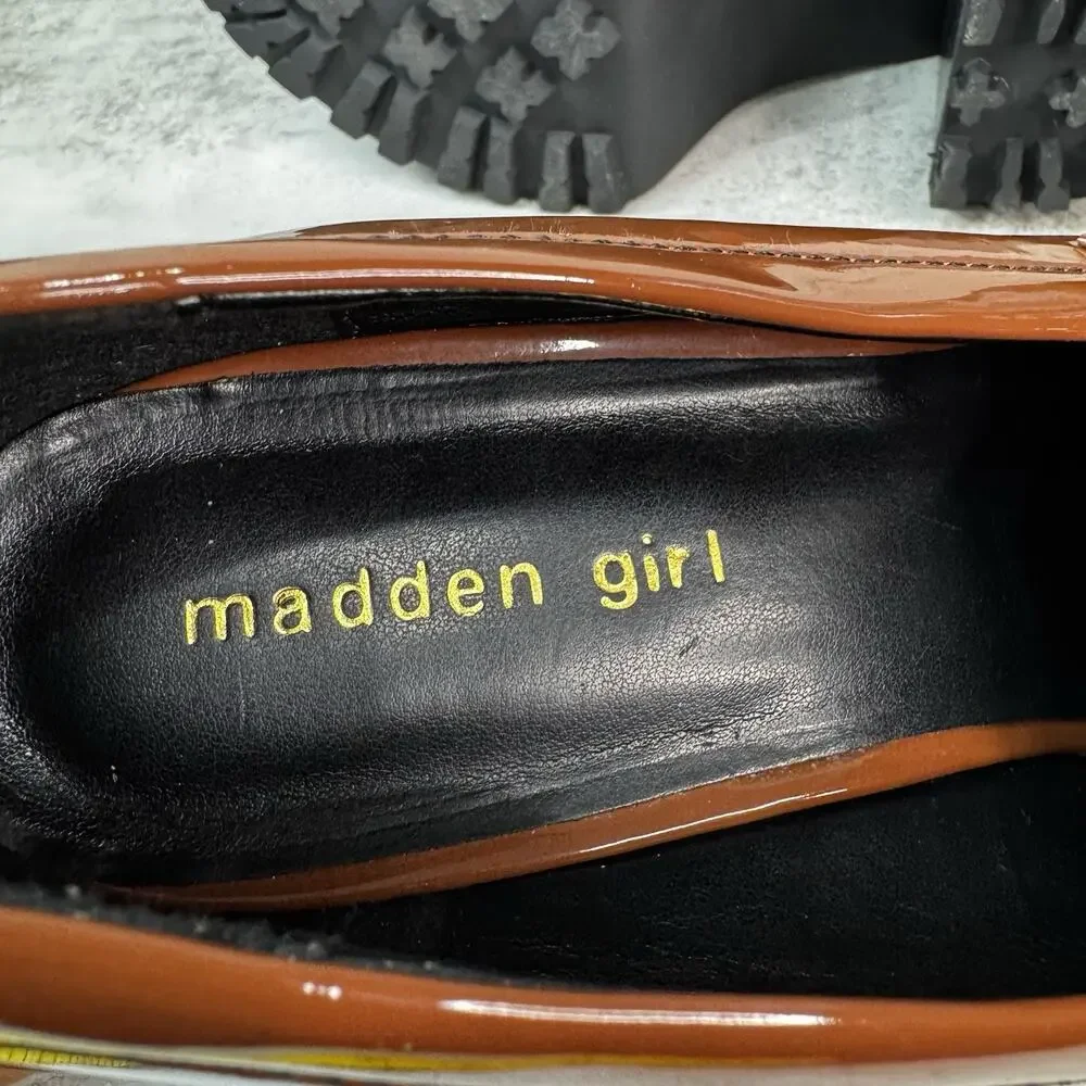 Madden Girl Kassidy-C Platform Loafer Women's 11 Brown Lug Sole Chunky Heel